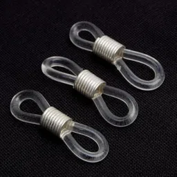 club bollywood VELURA 50 Eye Glasses Spectacle Chain Strap Holder Rubber Loop Ends Clear & Silver 20mm|About 170pcs in a pack |Crimp & End Beads| Jewelry Design & Repair image 3