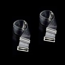 virangna enterprise Virangna Women's Transparent Plastic Detachable Transparent Straps Bra Strap Plastic Metal Free Size (2 Pair, 14mm) image 2