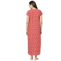 sweet dreams Women Printed Round Neck Half Sleeves Cotton Rich Maxi Nightdress image 2