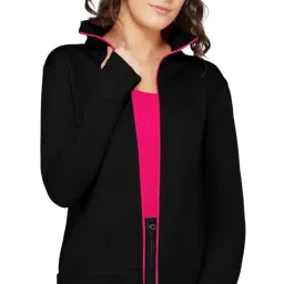 palomi Soft Shell Slim Fit Fleece Jacket with Mandrain Collar and Sheered Thumbhole and Pockets for Winters image 1