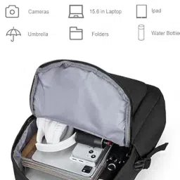 Large Capacity Waterproof Backpack, Lightweight Travel Laptop Bag with Multiple Compartments, Black School Office Shoulder Bag image 2