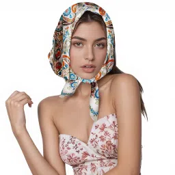 coolshef Silk Satin Square Scarf for Women 70x70cm – Stylish Print Head Neck Scarf Bandana Neckerchief, Soft Lightweight Hair Accessory for Daily or Office image 4