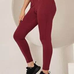 clovia Women's Active Tights with Wide Elastic Waistband image 4