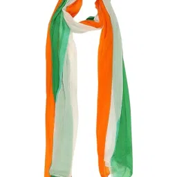 digsmorden Men's Republic Day Tiranga Tri Colour Chiffon Dupatta - White, Free Size image 5