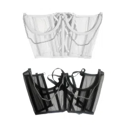 snappsy Lace Corset Belt Waistband Girdle Adjustable Push up Boned Wide Belt Black image 1