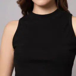 funday fashion Women's Solid Ribbed Crop Tank Regular Fit Top For Women's image 3