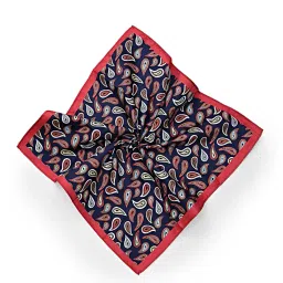 cazzano Navy Blue Colour Printed Men Pocket Square for Suaitable for Suit & Blazer image 3