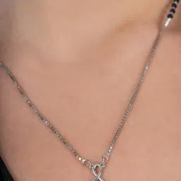 92five jewels Women's 92.5 Sterling Silver Mangalsutra | With Certificate of Authenticity | Mangalsutra with Cubic Zirconia Stone for Women image 4