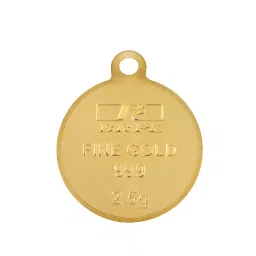 bangalore refinery 2.5 Gm Round Lakshmi 24k (999) Yellow Gold Pendant (without hook) image 1