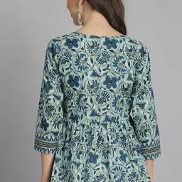 rajnandini Women's Pure Cotton Floral Printed Short Relaxed Fit Top (Jopljpr739-P) image 1