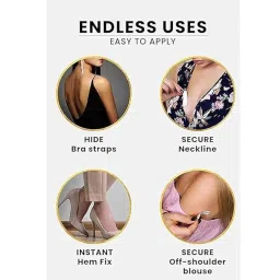 haleness care Invisible Double-Sided Body and Clothing Tape, 36 Strips, Lingerie Tape for Body & Clothing, Hypoallergenic, Waterproof, 1.27 x 7.62 cm Fashion Strips image 1