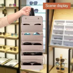 golden bird Sunglasses Organizer Compact Travel Glasses Case Multiple Pairs Eyeglasses Storage Box Hanging Eyewear Holder image 2