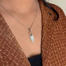 rudracraft 925 silver jewelry RUDRA CRAFT Sterling Silver (92.5% puri Micro Stone Pendant - Five Leaf Hnaging Locket| God Pendant for Men & Women image 2