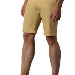 louis philippe Men's Casual Slim Fit Solid Cotton Blend Shorts image 1