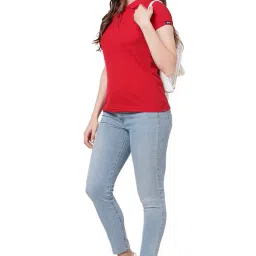 wear your opinion Womens Polo Collar Neck T-Shirt Top (Design: Solid) image 2