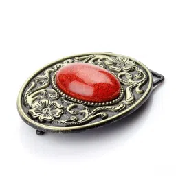 club bollywood VELURA Antique Vintage Arabesque Turquoise Western Cowboy Belt Buckle Pattern Red|As Per Descriptions|Belt Buckles| Mens Accessories image 3