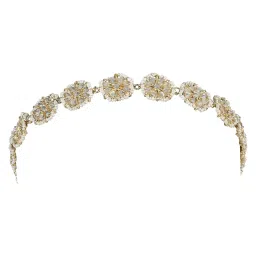 i jewels Gold Plated Traditional Floral Kundan Pearl Studded Rajasthani Sheeshphool Matha Patti/Sheeshpatti for Women/Girls image 4