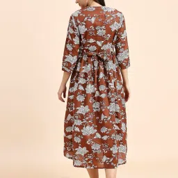 momtobe Women's Fit and Flare Calf Length Dress image 3