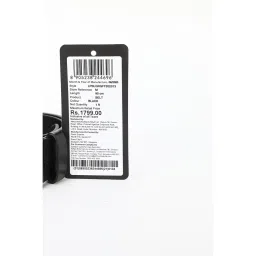 louis philippe Men Textured Formal Italian Leather with Matt Black Metal Buckle Belt image 4