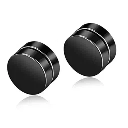 pdy fashion COMBO PACK OF 2 Magnetic Stainless Steel Small Magnetic Non-Piercing Stud Earrings For Men & Boys image 2