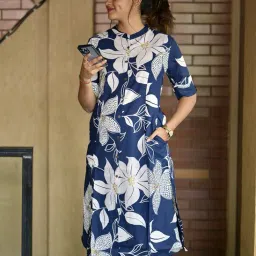 anni designer Women's Rayon Viscose Straight Printed Kurta with Pant image 3