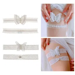 trendynest Wedding Garter For Bride Stretchy Thigh Rings For Anniversary Dance Weddings Style A | Wedding & Formal Occasion | Bridal Accessories | Garters image 1
