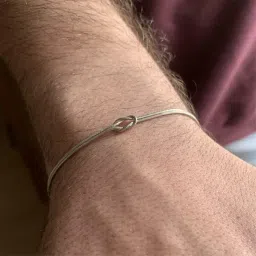 aaishwarya Mens 18K Silver Plated Infinity Knot Bracelet | Waterproof, Anti-Tarnish Jewels | Stainless Steel Bracelets | Bracelet for Men and Boys | Minimal Dainty Jewelry | Elegant Gift image 2