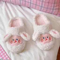 snappsy Fashion Animal Slippers House Soft Comfy Winter Warm Plush white 40 to 41 image 4