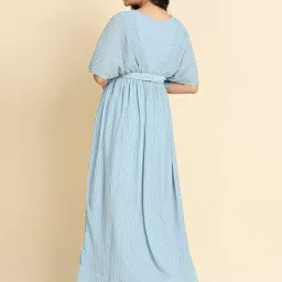 madhuram textiles madhuram Women's Long Gown for Solid Georgette with Heavy Embroidery and Hand Work Belt with Round Neck Gown(M-2408) image 1