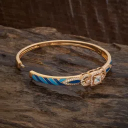 kushal's Fashion Jewellery White Gold Polished Zircon Kada With Locking System |Best For Gifting, Bride, Bridemaids & Special Occasion | Zircon Kada For Women - 444657 image 3