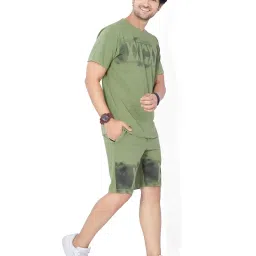 weet Cotton Round Neck Co-ord Set for Men's Half Sleeve T-Shirt and Shorts, Printed Casual Sleepwear & Loungewear Nightdress Night Suits Set 118 image 1