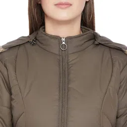 vero amore Women's Black winter wear full sleeve solid parka Jacket-2072A image 4