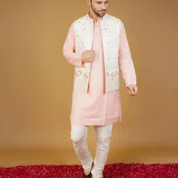 wintage Men's Rayon Emrbroidery White Waistcoat image 4