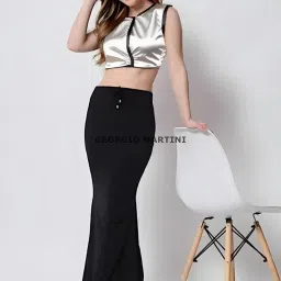 georgio martini Mermaid Saree Shapewear for Women with Fish Cut | Shape Wear Dress for Sarees | Petticoat with Drawstring & Stretchable Shapewear image 2