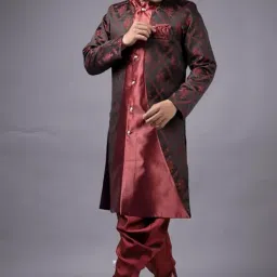 xepon Mens Ethnic Wear Wedding Sherwani & Dhoti Set image 4