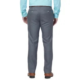 raymond Men's Contemporary Fit Solid Pattern Polyester Blend Pleated Formal Trouser image 3