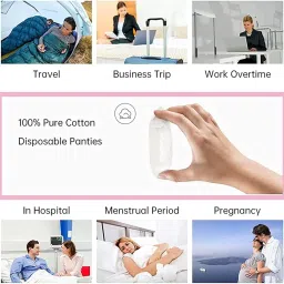 SassyVilla Disposable Panties for Women Double Layered Travel Maternity Period Spa Saloon Innerwear use and Throw Panty Disposable Panty After delivery White image 5