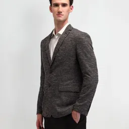 arrow Mens Brown Self-Design Notch Collar Long Sleeve Formal Polyester Slim Fit Blazer image 3