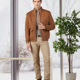 qube by fort collins Men's Regular Fit Knitted Cotton Blend Jacket - Soft, Warm & Stylish Winter Outerwear image 1