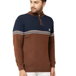 kvetoo Men High Neck Zip Full Sleeve Woolen Winter Sweater image 3