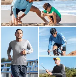 roadbox Mens SPF UV Sun Long Sleeve Running Shirts for Fishing Hunting Beet Red image 4