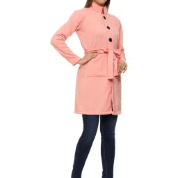 roarers Women Cotton Blend Filish Solid Mid Thigh Coat Overcoat For Winter image 3