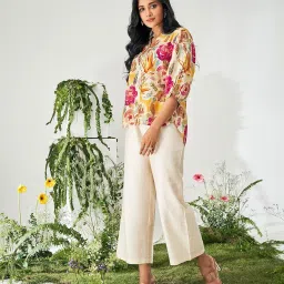 dresoul Women's Multicolour Viscose Rayon Floral Print Top and Pant Co-ord Set image 3