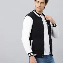 be savage Men's Cotton Blend Standard Length Bomber Jacket image 2