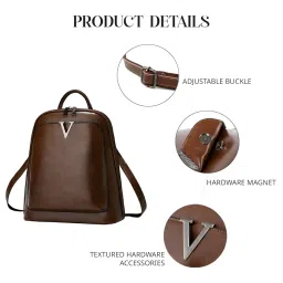 syga Women's Fashion Backpack, V-Shape Design image 3