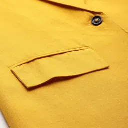 cottinfab Women Mustard Yellow Solid Single-Breasted Long Sleeves Casual Blazer image 5