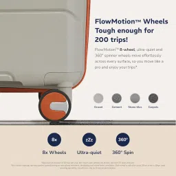 provogue Cascade Hard-Sided PP 55 Cm Cabin Luggage Suitcase | Expandeble Space with 8 Wheels Trolley Bags for Travel |Lightweight with Combination Lock|5 Year Warranty (Timberwolf Grey/Burnt Orange) image 3