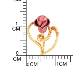 p.c. chandra jewellers Women's & Girl's 14kt (585) Yellow Gold With A Rose On A Leaf Design Pendant (without Chain) - 0.6 Grams image 5