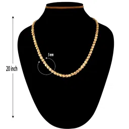 fashion frill Men's Jewellery Gold Chain For Men Golden Necklace Chain For Men Boys Heart Design Chain For Men Stylish Men Jewellery Gold Chain For Men Boys Anniverysary Gift For Husband image 2