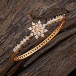 kushal's Fashion Jewellery White Gold Polished Zircon Kada With Locking System |Best For Gifting, Bride, Bridemaids & Special Occasion | Zircon Kada For Women - 421379 image 1